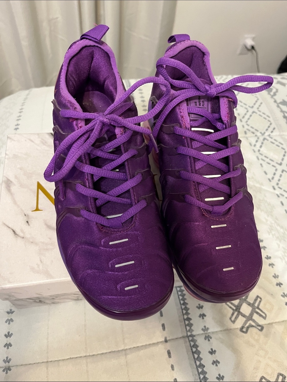 Nike Women's Purple Athletic Sneakers with Air-Style Cushioning - Picture 2 of 5
